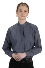 Load image into Gallery viewer, Ladies&#39; Banded Collar Broadcloth Shirt - Black