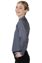 Load image into Gallery viewer, Ladies&#39; Banded Collar Broadcloth Shirt - Dark Grey