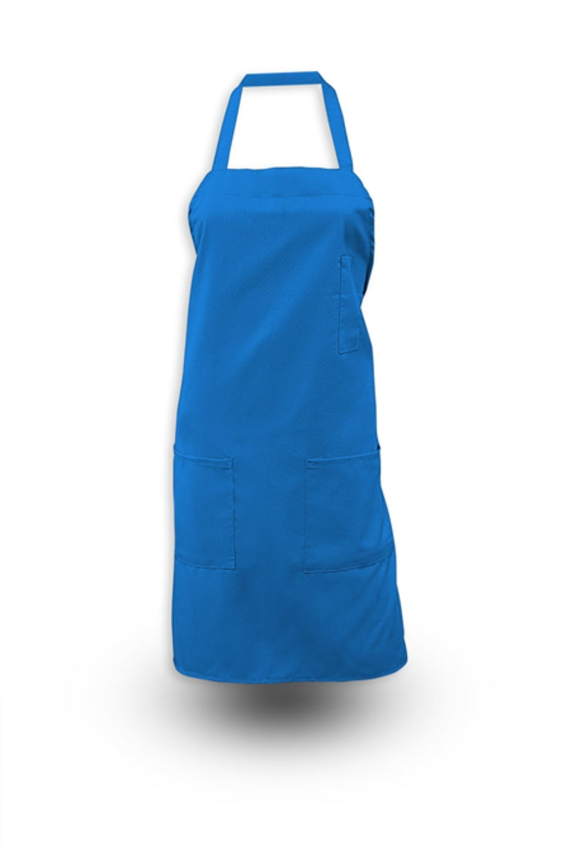 Royal Blue Bib Apron (3 Pockets)