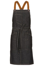Load image into Gallery viewer, Berkeley Black Denim Bib Snap Apron