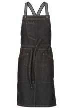Load image into Gallery viewer, Berkeley Black Denim Bib Snap Apron