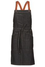 Load image into Gallery viewer, Berkeley Black Denim Bib Snap Apron