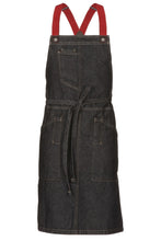 Load image into Gallery viewer, Berkeley Black Denim Bib Snap Apron