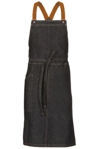 Berkeley Black Denim Chef's Bib Snap Apron