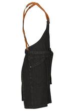 Load image into Gallery viewer, Berkeley Black Denim Short Bib Snap Apron