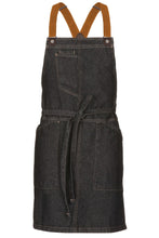 Load image into Gallery viewer, Berkeley Black Denim Short Bib Snap Apron