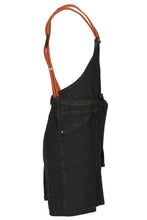 Load image into Gallery viewer, Berkeley Black Denim Short Bib Snap Apron
