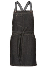 Load image into Gallery viewer, Berkeley Black Denim Short Bib Snap Apron