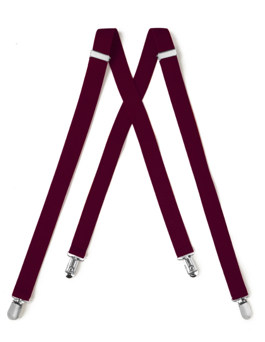 Burgundy Clip On Suspender