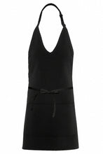 Load image into Gallery viewer, Fame Black V-Neck Bib Adjustable Apron (2 Pockets)