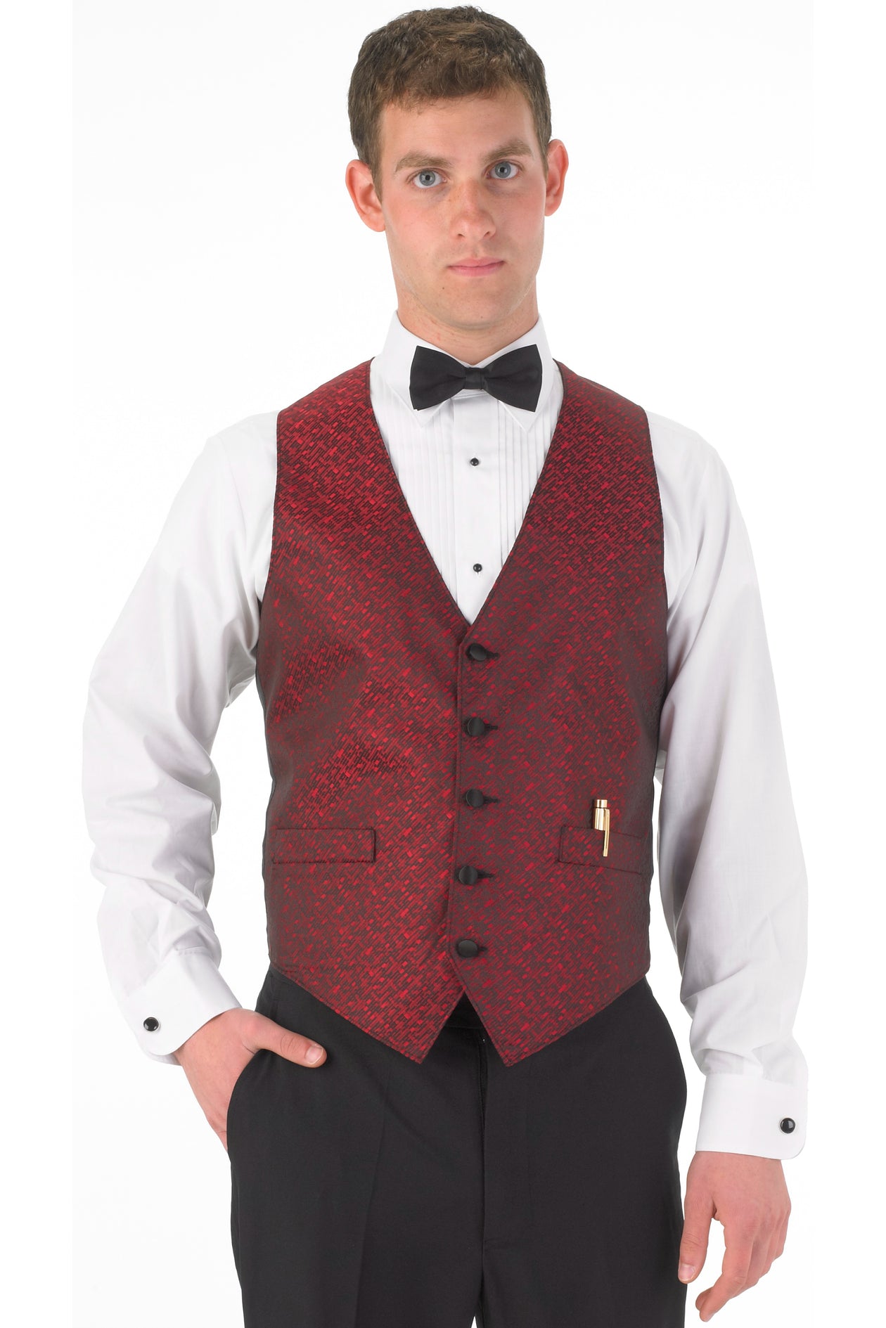 Men's Red Matrix Print Vest