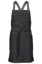 Load image into Gallery viewer, Berkeley Indigo Blue Denim Short Bib Snap Apron