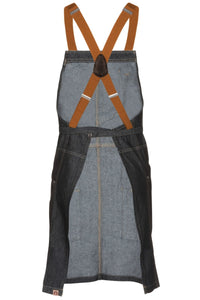 Berkeley Indigo Blue Denim Short Bib Snap Apron