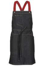 Load image into Gallery viewer, Berkeley Indigo Blue Denim Short Bib Snap Apron