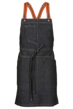 Load image into Gallery viewer, Berkeley Indigo Blue Denim Short Bib Snap Apron