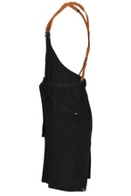 Load image into Gallery viewer, Berkeley Jet Black Denim Bib Snap Apron