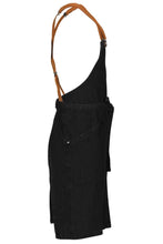 Load image into Gallery viewer, Berkeley Jet Black Denim Bib Snap Apron