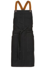 Load image into Gallery viewer, Berkeley Jet Black Denim Bib Snap Apron