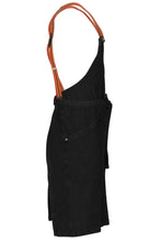 Load image into Gallery viewer, Berkeley Jet Black Denim Bib Snap Apron
