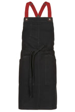 Load image into Gallery viewer, Berkeley Jet Black Denim Bib Snap Apron