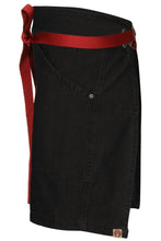 Load image into Gallery viewer, Berkeley Jet Black Denim Half Bistro Snap Apron