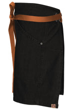 Load image into Gallery viewer, Berkeley Jet Black Denim Half Bistro Snap Apron