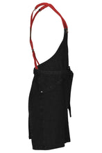 Load image into Gallery viewer, Berkeley Jet Black Denim Short Bib Snap Apron
