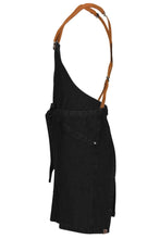 Load image into Gallery viewer, Berkeley Jet Black Denim Short Bib Snap Apron