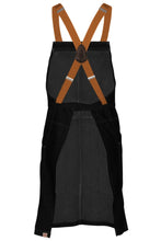 Load image into Gallery viewer, Berkeley Jet Black Denim Short Bib Snap Apron