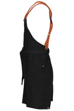 Load image into Gallery viewer, Berkeley Jet Black Denim Short Bib Snap Apron