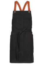 Load image into Gallery viewer, Berkeley Jet Black Denim Short Bib Snap Apron