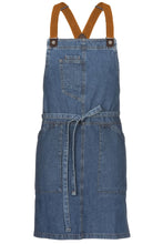 Load image into Gallery viewer, Berkeley Medium Blue Denim Short Bib Snap Apron