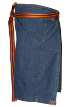 Load image into Gallery viewer, Berkeley Medium Blue Denim Half Bistro Snap Apron