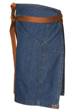 Load image into Gallery viewer, Berkeley Medium Blue Denim Half Bistro Snap Apron