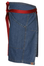 Load image into Gallery viewer, Berkeley Medium Blue Denim Half Bistro Snap Apron