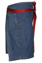 Load image into Gallery viewer, Berkeley Medium Blue Denim Half Bistro Snap Apron