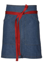 Load image into Gallery viewer, Berkeley Medium Blue Denim Half Bistro Snap Apron