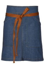 Load image into Gallery viewer, Berkeley Medium Blue Denim Half Bistro Snap Apron