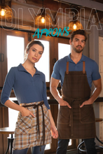Load image into Gallery viewer, Olympia Brown Half Bistro Apron (2 Pocket Reversible)