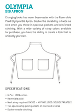 Load image into Gallery viewer, Olympia Brown Bib Apron (2 Pocket Reversible)