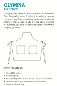 Olympia Brown Bib Apron (2 Pocket Reversible)