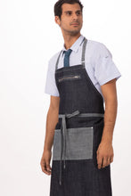 Load image into Gallery viewer, Manhattan Indigo Blue Denim Bib Apron