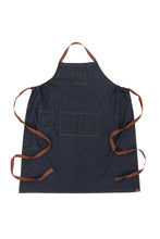 Load image into Gallery viewer, Memphis Indigo Blue Denim Chefs Bib Apron