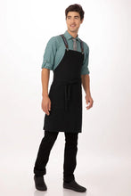 Load image into Gallery viewer, Berkeley Jet Black Denim Bib Snap Apron