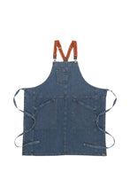 Load image into Gallery viewer, Berkeley Medium Blue Bib Apron