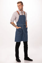 Load image into Gallery viewer, Berkeley Medium Blue Bib Apron