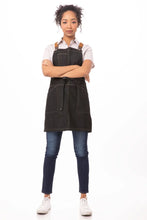 Load image into Gallery viewer, Berkeley Black Denim Short Bib Snap Apron