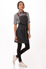 Load image into Gallery viewer, Berkeley Indigo Blue Denim Short Bib Snap Apron