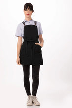 Load image into Gallery viewer, Berkeley Jet Black Denim Short Bib Snap Apron