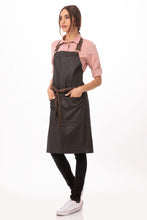 Load image into Gallery viewer, Chef Works Boulder Black &amp; Brown Bib Apron